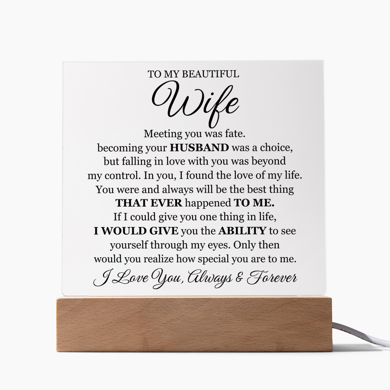 To My Beautiful Wife (Printed) – Acrylic Square